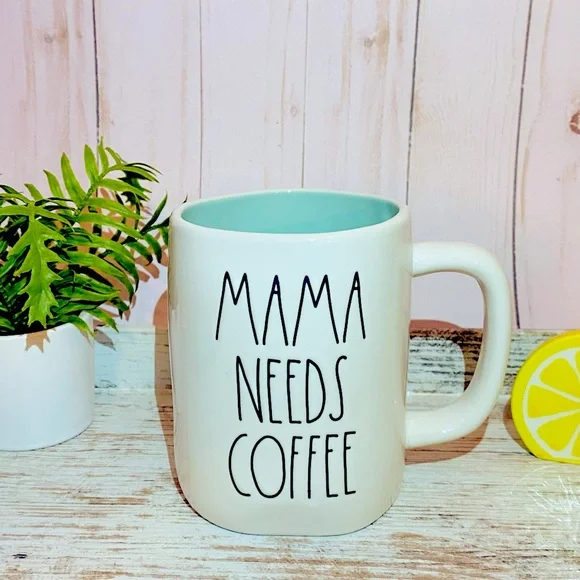 Rae Dunn MAMA NEEDS COFFEE mug blue interior - Picture 5 of 6